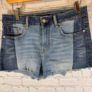 VIGOSS Ace TwoToned Distressed Stretch Cottagecore Festival Denim Jean Shorts 28